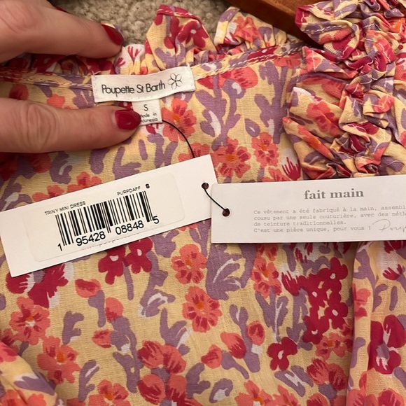 Poupette St Barth Triny Floral RuffleTrim Tassel Mini Flounce Dress - Picture 5 of 6